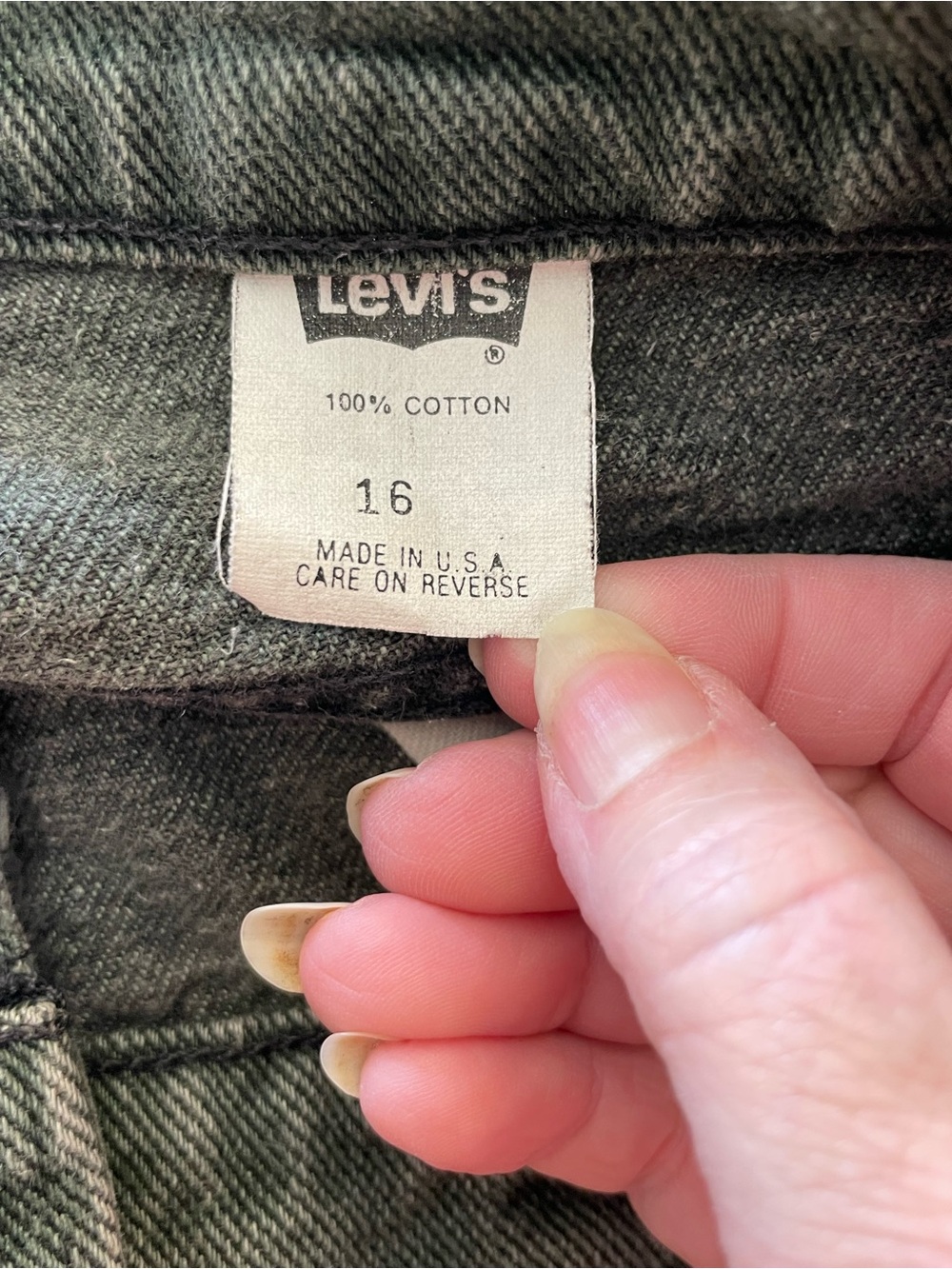 Levi's 90's Vintage 521 High Rise Tapered Leg Mom Jeans Cotton Green 16 - Picture 3 of 12
